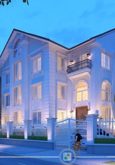 Thiết kế kiến trúc nội thất biệt thự mái thái tân cổ điển tại Euro Land