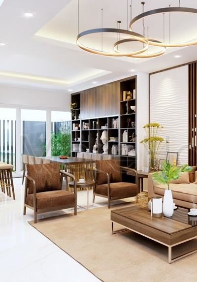 Thiết kế kiến trúc nội thất nhà phố Palm City hiện đại