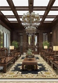 Biệt thự đẹp, sang trọng với phong cách thiết kế Á Đông sang trọng từ gỗ óc chó