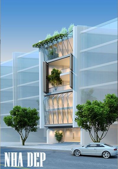 Mẫu nhà phố đẹp sang trọng với kiến trúc hiện đại.